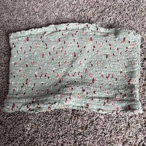 Floral Smocked Green Tube Top